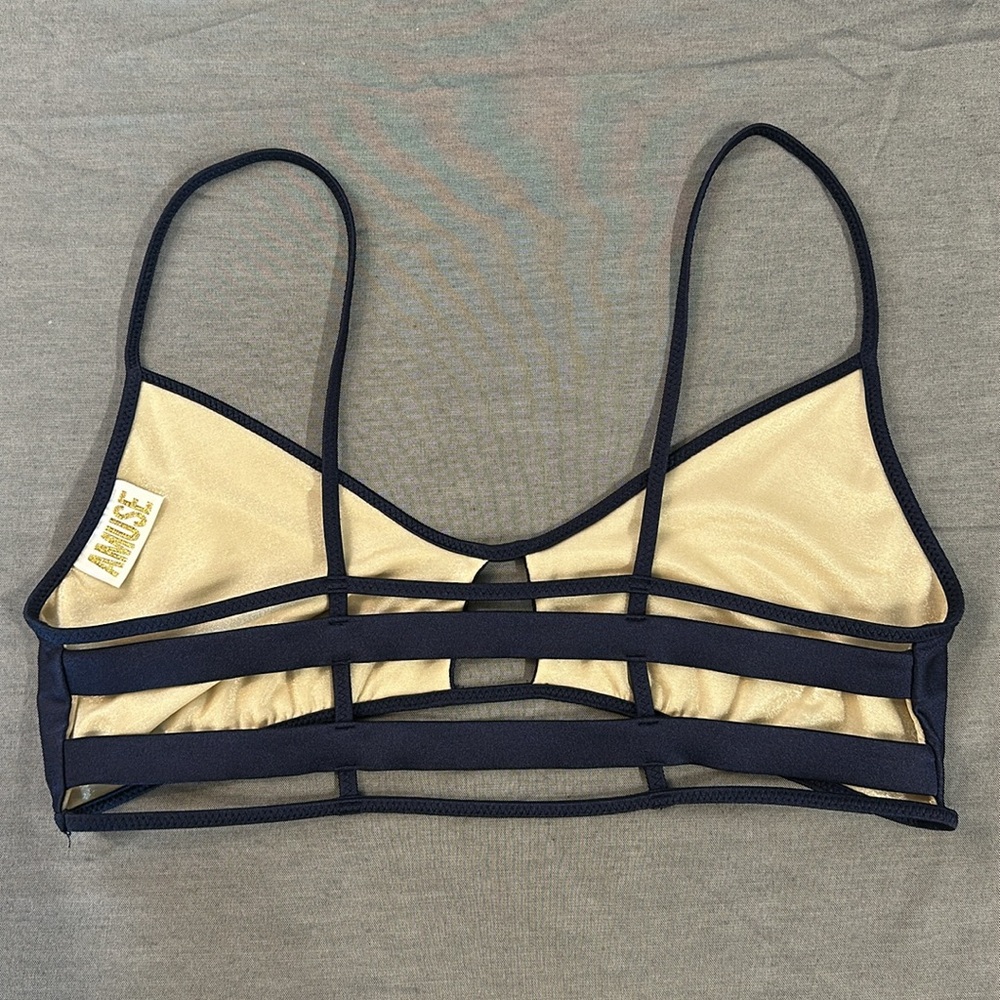 Amuse Society blue shimmer bathing suit top size Medium - Picture 2 of 3